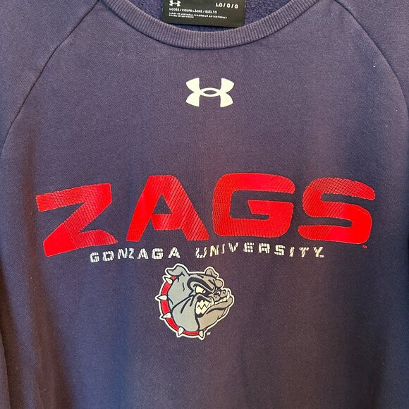 Gonzaga University Zags Crew Neck Long Sleeve Sweatshirt - Dark Blue - Large - Picture 2 of 6